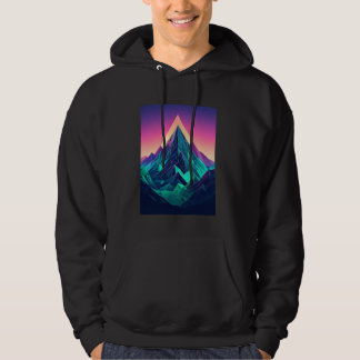 Futuristische Cyber-Berge mit einem schlanken digi Hoodie
