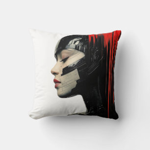 Futuristische Cyber-Frau - Sci-Fi Art Throw Kissen