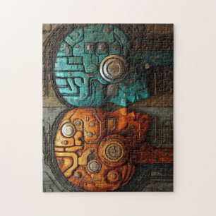Futuristische Cyberpunk-Künstliche-Intelligenz-Kun Puzzle