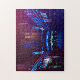 Futuristische Cyberpunk-Stadt auf Mars Puzzle