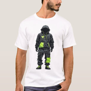 Futuristische Cyberpunk-Techwear Neon-Grün-Taktisc T-Shirt