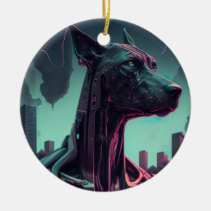 Futuristische Dogge The Robotic Companion Throw  Keramik Ornament