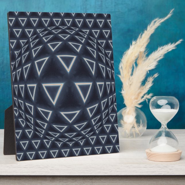 Futuristische Dreiecks-Kugel-Geometrie-Kunst Fotoplatte (Seite)