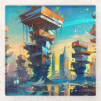 Futuristische Dystopische Stadt, AI-Generierte Mal