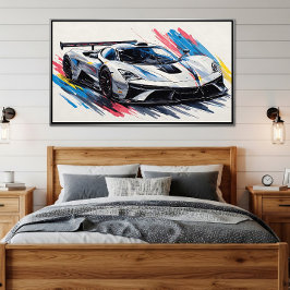 Futuristische Enthusiasten-Rennwagen Poster
