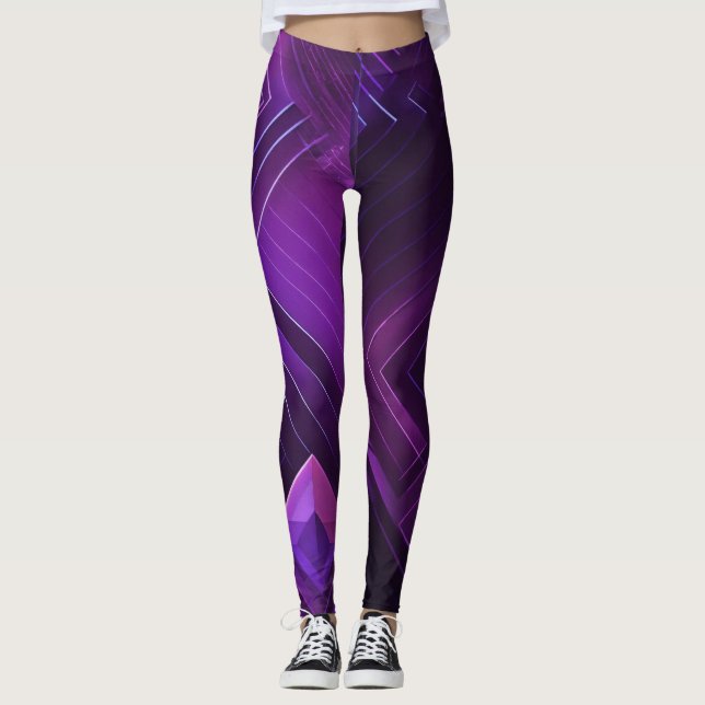 Futuristische geometrische Legierung in Lila- und  Leggings (Vorderseite)
