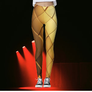 Futuristische Gold Hexa-Tech-Leggings Leggings