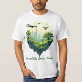 Futuristische Grüne Erde T-Shirt