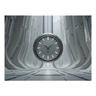 Futuristische Hangar Chronometer Poster