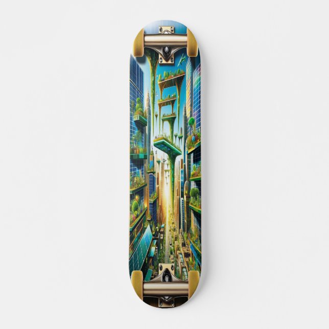 "Futuristische Harmonie" Skateboard (Vorne)