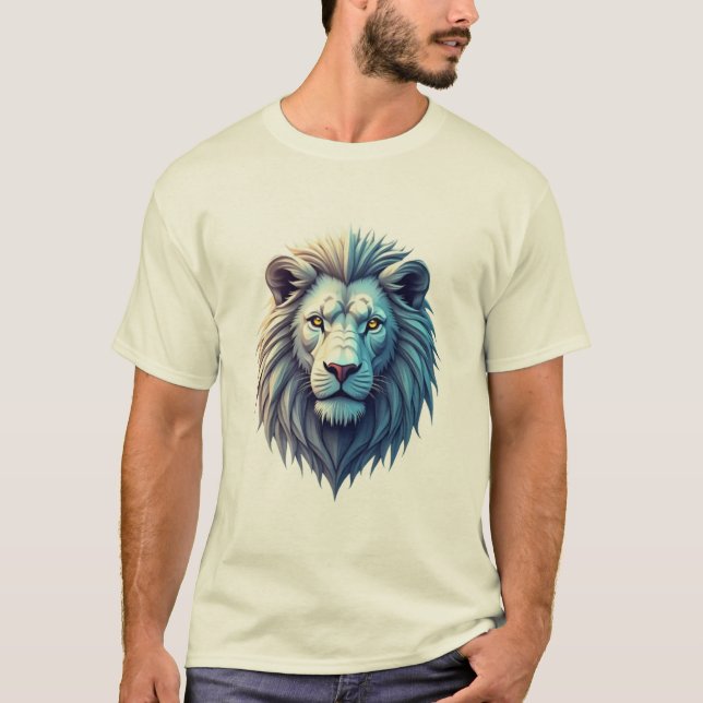 Futuristische Holographic Lion T - Shirt Designs (Vorderseite)