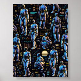 Futuristische humanoide Roboterkunst | KI Android  Poster