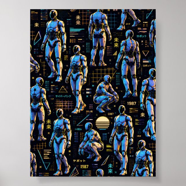 Futuristische humanoide Roboterkunst | KI Android  Poster (Vorne)