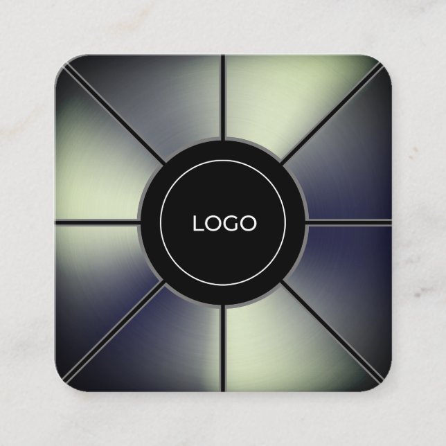 Futuristische Imitate Metallstruktur Quadrat-Gesch Quadratische Visitenkarte (Vorderseite)