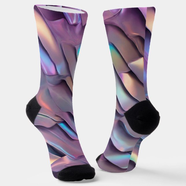Futuristische Iridescent/abstrakte holografische Socken (Gewinkelt)