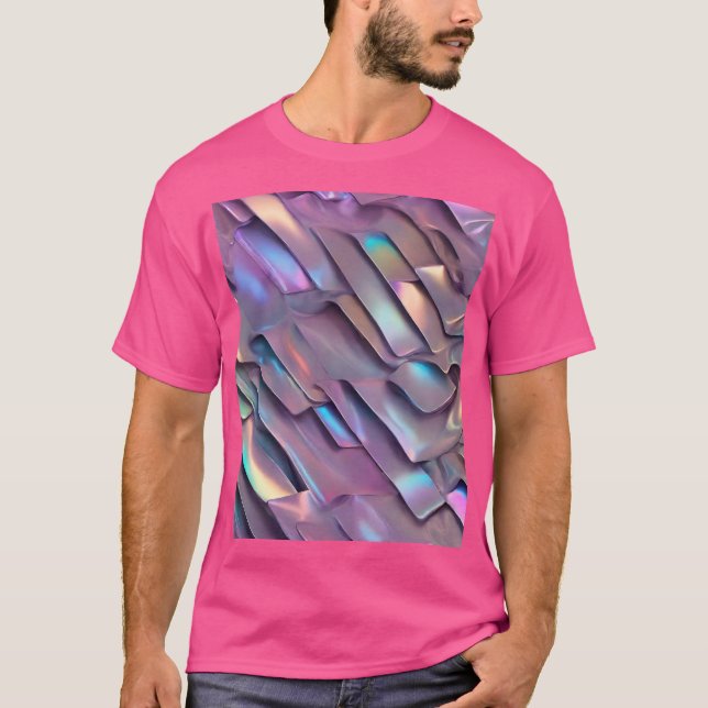 Futuristische Iridescent/abstrakte holografische T-Shirt (Vorderseite)