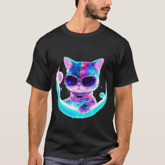 Futuristische Katze im Space Anzug - Hemd T-Shirt