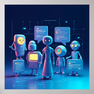 "Futuristische KI-Assistenten Poster