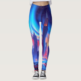 Futuristische Leggings | Neon Skyline Vibes