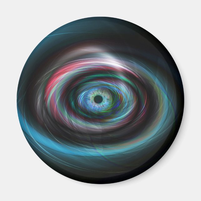 Futuristische Lichtspuren Auge Magnet (Vorne)