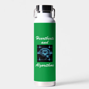 Futuristische Liebe "Heartbeats and Algorithms" Trinkflasche
