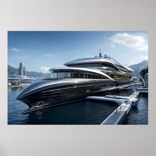 Futuristische Luxusyacht Poster