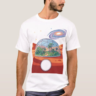 Futuristische Marskolonie Weltraum-Bio-Dom Moderne T-Shirt
