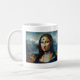 Futuristische Mona Lisa AI Kunst Tasse
