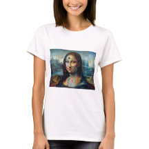 Futuristische Mona Lisa Damen T-Shirt