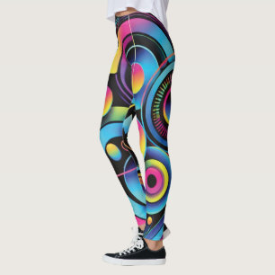 Futuristische Neon-Abstrakte Damen Leggings