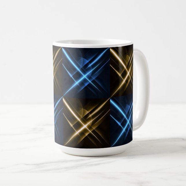 Futuristische Neon-Geometrie Kaffeetasse (VorderseiteRechts)