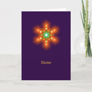 Futuristische Neon-Glow-Blumengrafik Karte