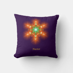 Futuristische Neon-Glow-Blumengrafik Kissen