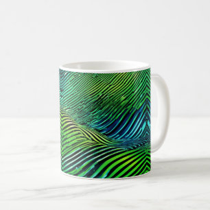 Futuristische Neon-Grüne Streifen  Kaffeetasse