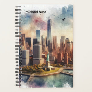 Futuristische New Yorker Skyline & Liberty Planer