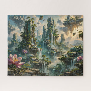 Futuristische postapokalyptische Stadt mit urbaner Puzzle