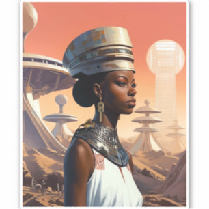 Futuristische Queen Afrofuturistische Science Fict Aufkleber