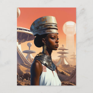 Futuristische Queen Afrofuturistische Science Fict Postkarte
