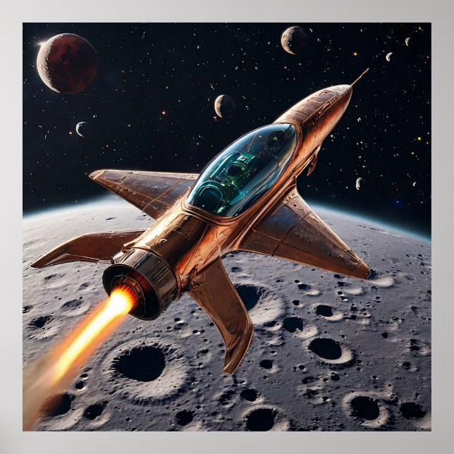 Futuristische Rakete Poster (Vorne)