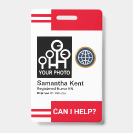 Futuristische Red Stripes Foto Template Mitarbeite Ausweis