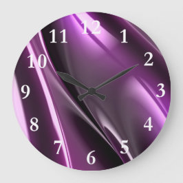 Futuristische Reflektive 3D Lila Graphic Große Wanduhr