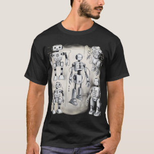 Futuristische Robotik & AI-Black & White Tech Marv T-Shirt