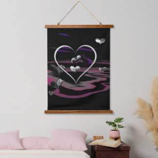 Futuristische Romantik Wandteppich Mit Holzrahmen
