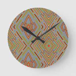 Futuristische Schaltung Abstractes Graues Muster  Runde Wanduhr
