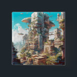 Futuristische Science Fiction Kunst Button<br><div class="desc">Fantasy Art Produkte von The Lunarium.</div>