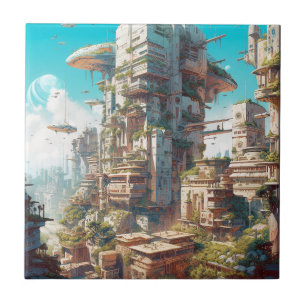 Futuristische Science Fiction Kunst Fliese
