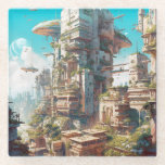 Futuristische Science Fiction Kunst Glasuntersetzer<br><div class="desc">Fantasy Art Produkte von The Lunarium.</div>