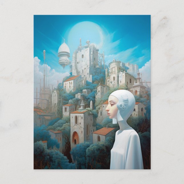 Futuristische Science Fiction Kunst Postkarte (Vorderseite)