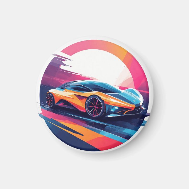 Futuristische Sportwagen Magnet (Vorne)
