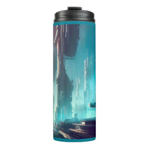 Futuristische Stadt 1 Thermosbecher